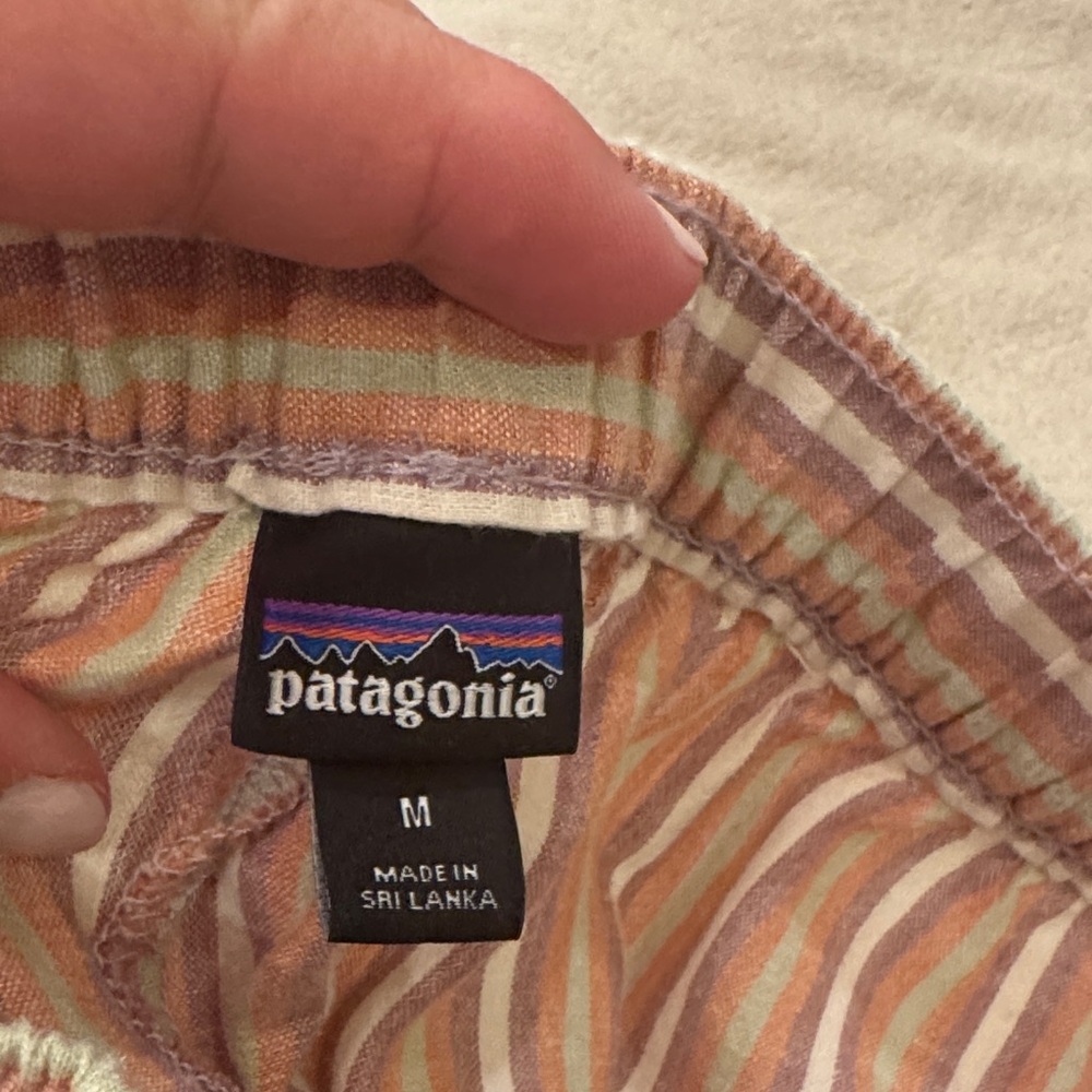 Patagonia Pink & Cream Striped Cropped Pants - Picture 2 of 3